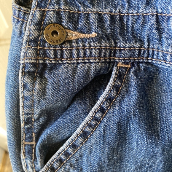 4T Overalls by Wrangler Jeans. Blue Carpenter Style. Unisex. - Picture 5 of 6